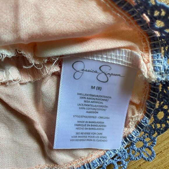 Jessica Simpson little girls medium size 8 tie dye orange purple tank top ruffle - Picture 4 of 7